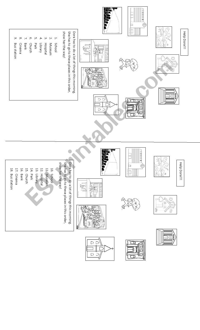 places in town worksheet