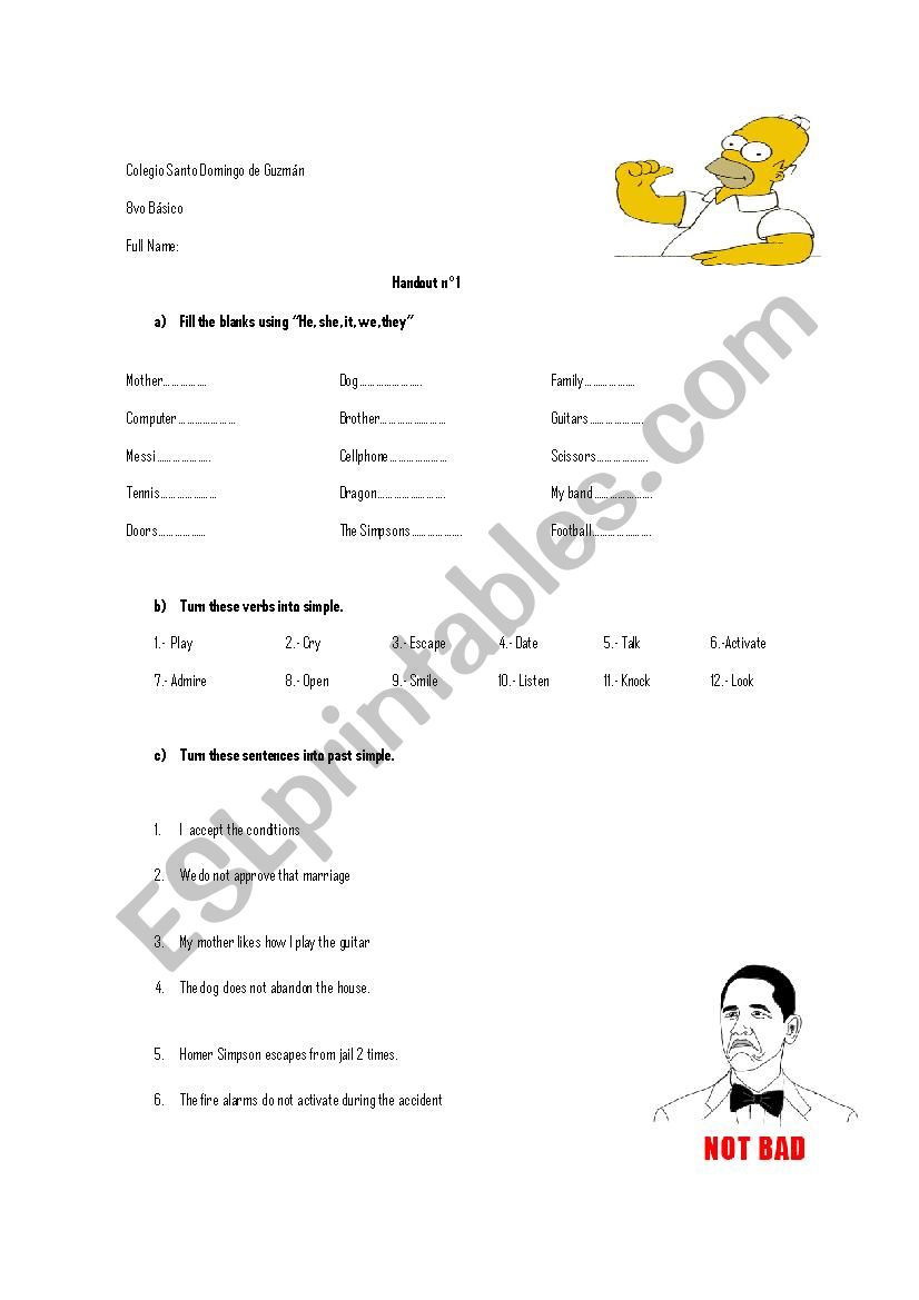 past simple worksheet