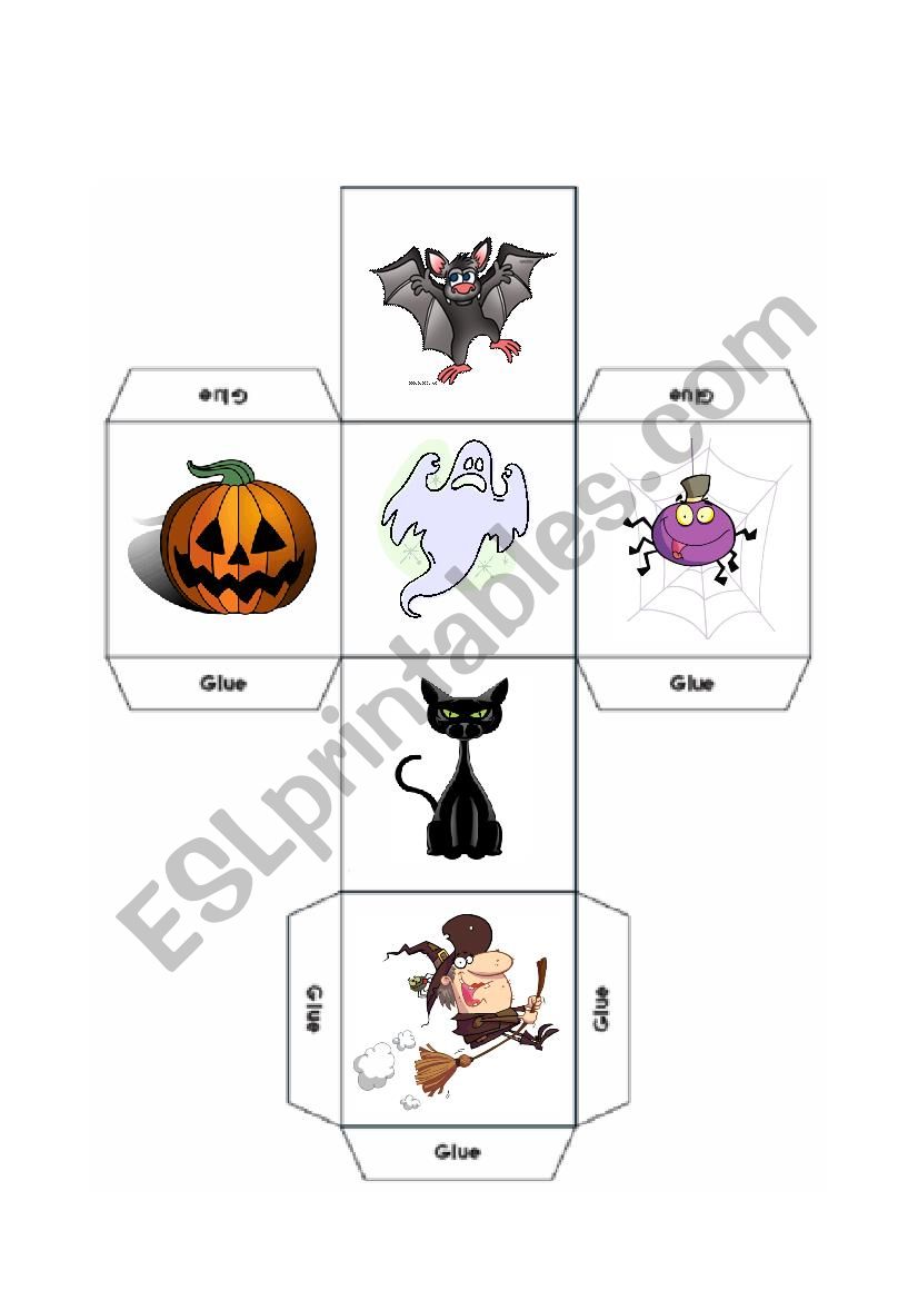 Halloween - dice worksheet