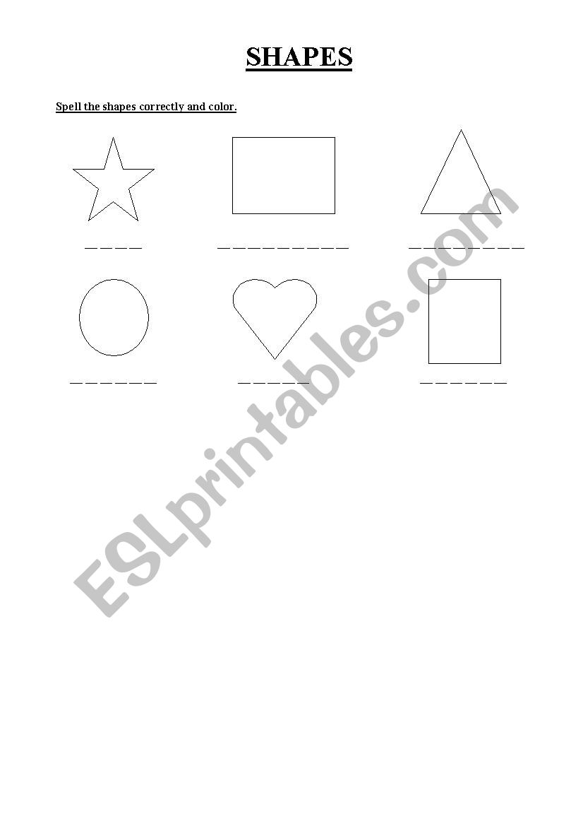 Shapes worksheet