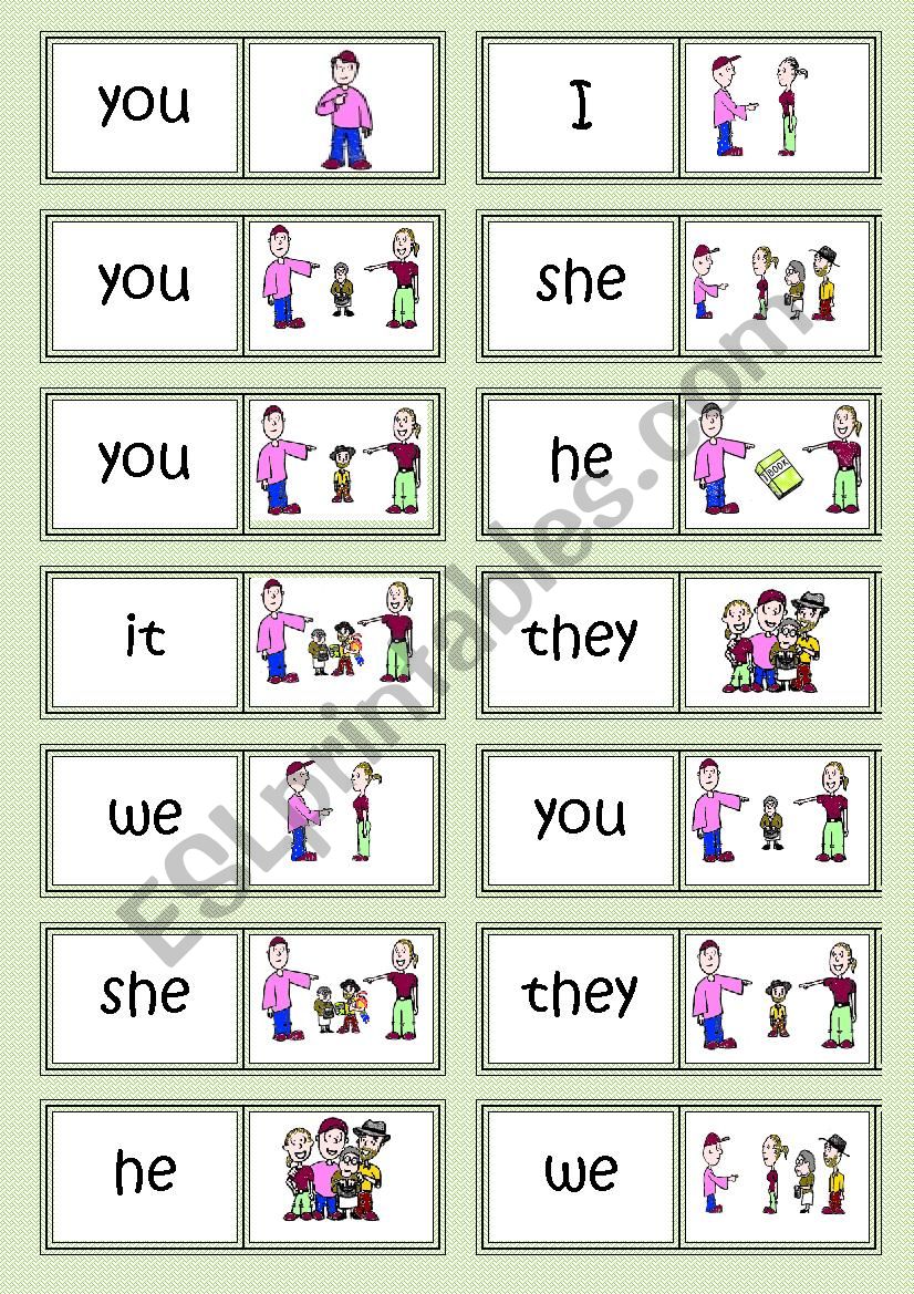 Subject pronouns DOMINO worksheet