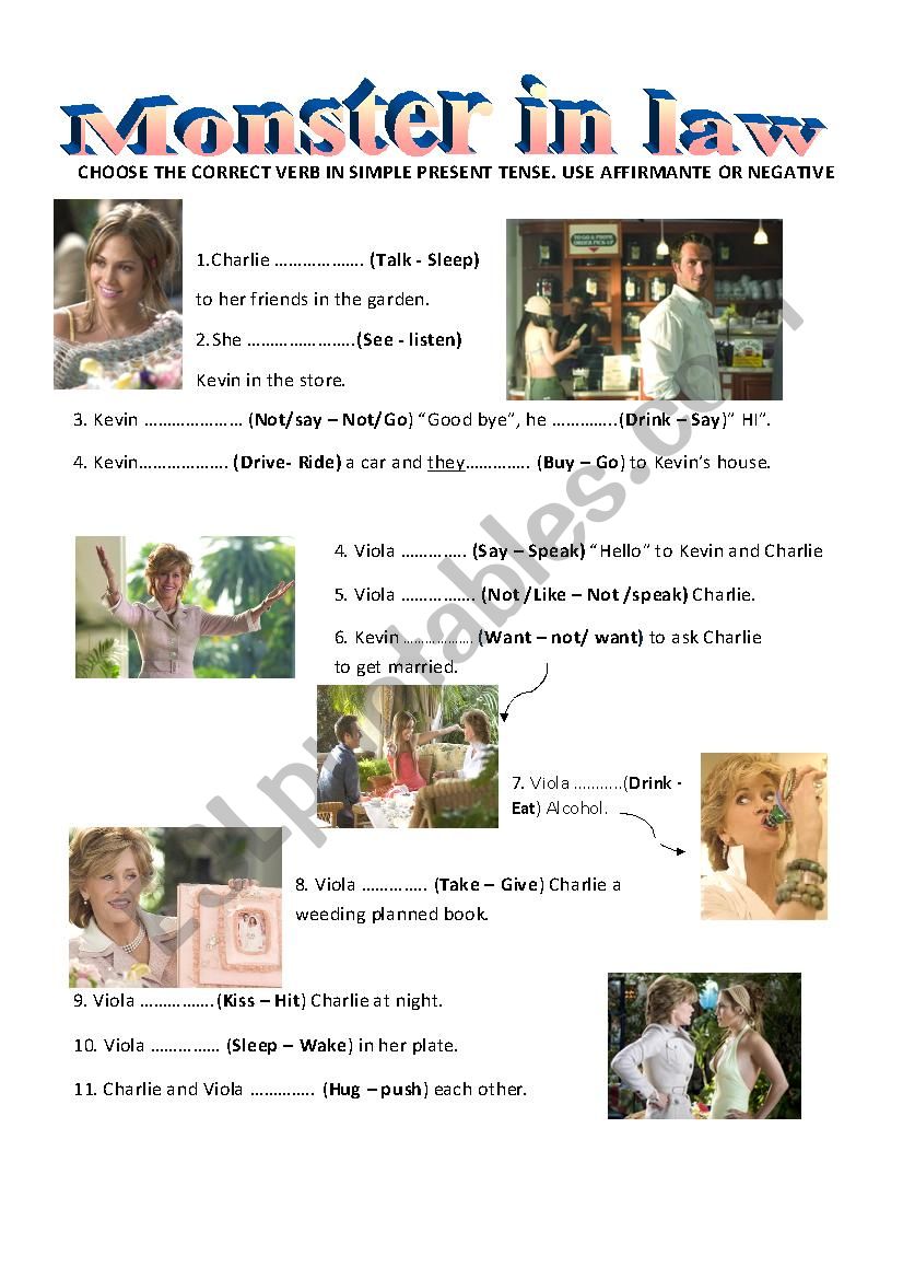 Simple present Monster in law Movie - video session