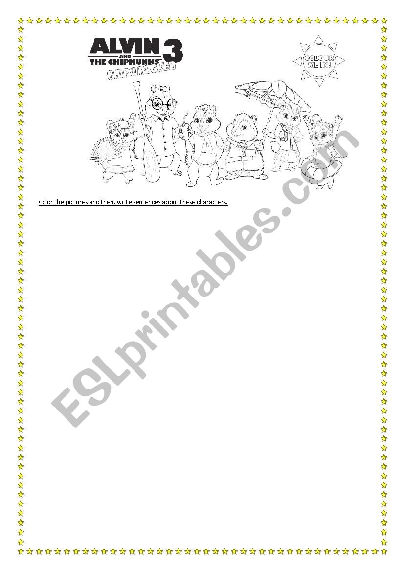 Alvin and the Chipmunks 3 worksheet