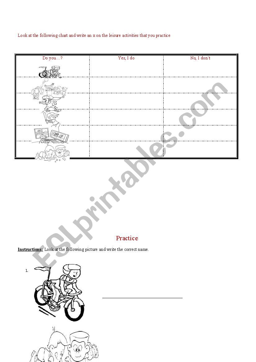 leisure activities 2 worksheet