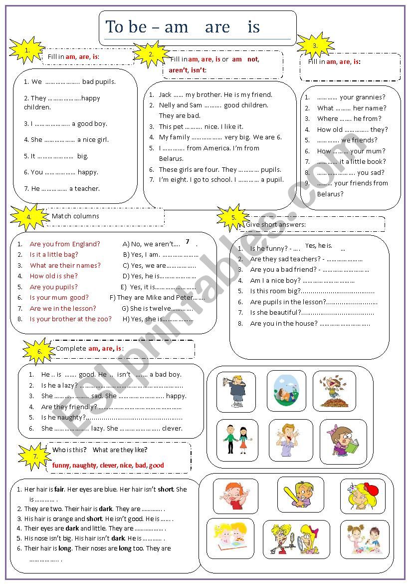 TO BE (Positive/negative/interrogative) Adjectives+Pictures