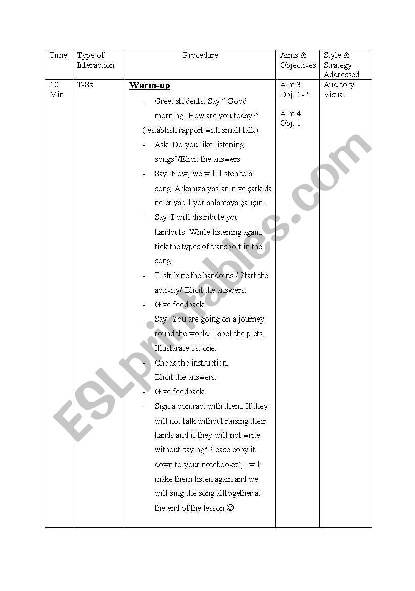 present continuous lesson plan