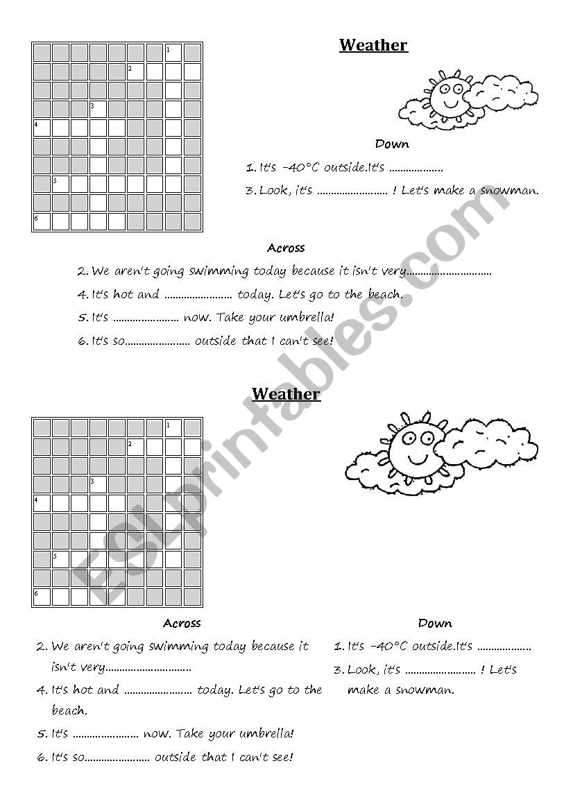 Weather worksheet