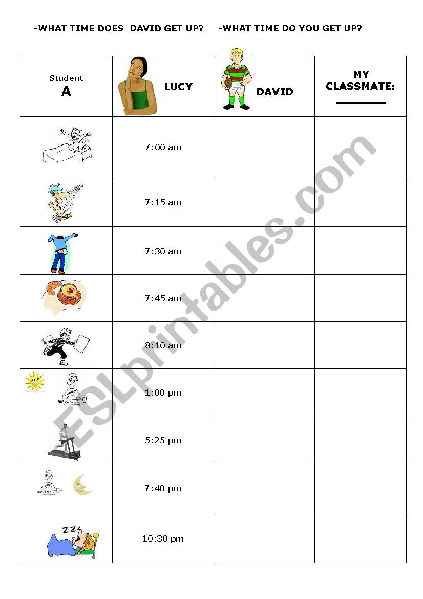 Daily Routine worksheet