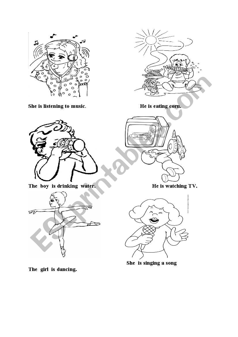 present continous tense worksheet