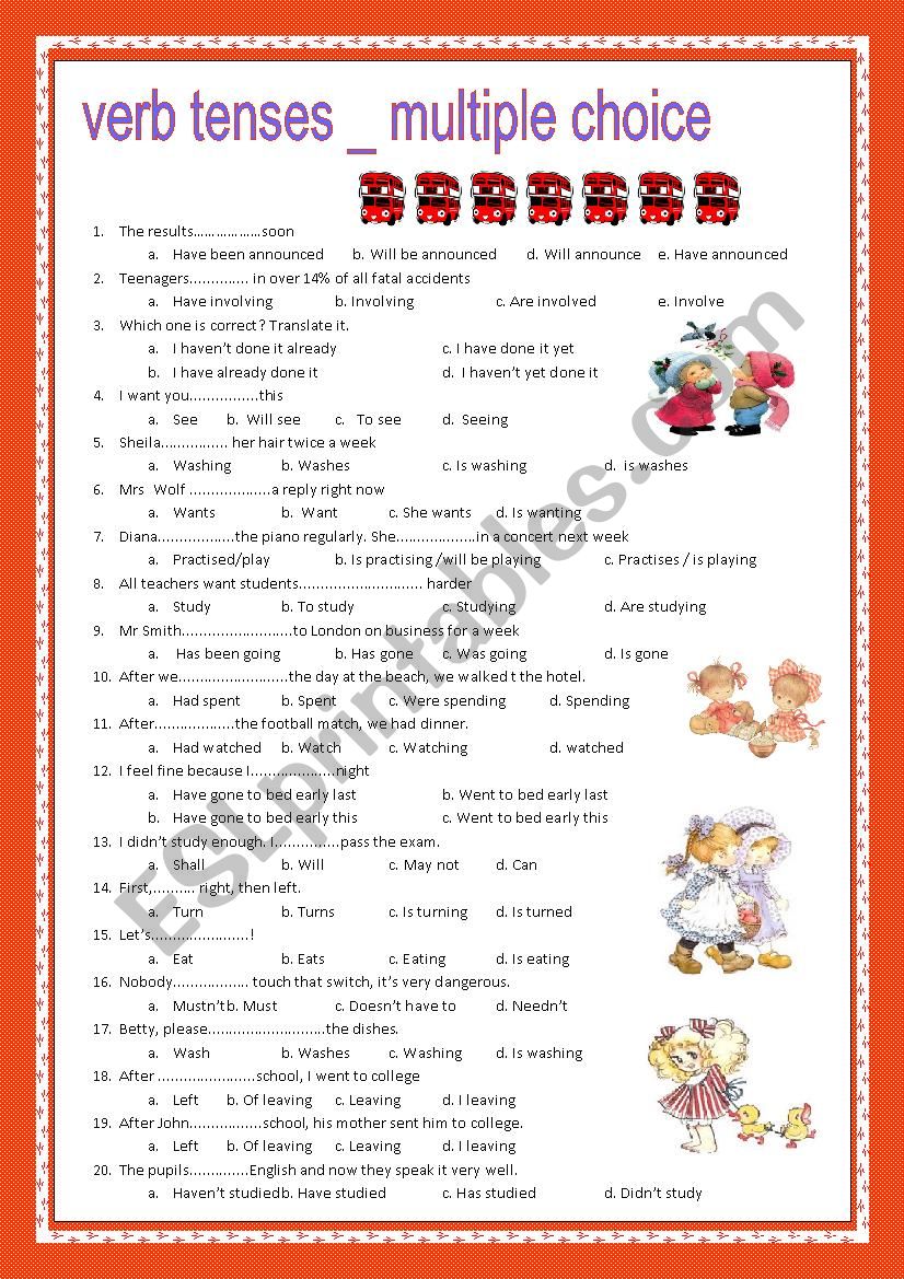 A2. Tenses. With key worksheet