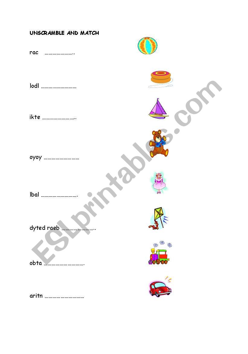 toys worksheet