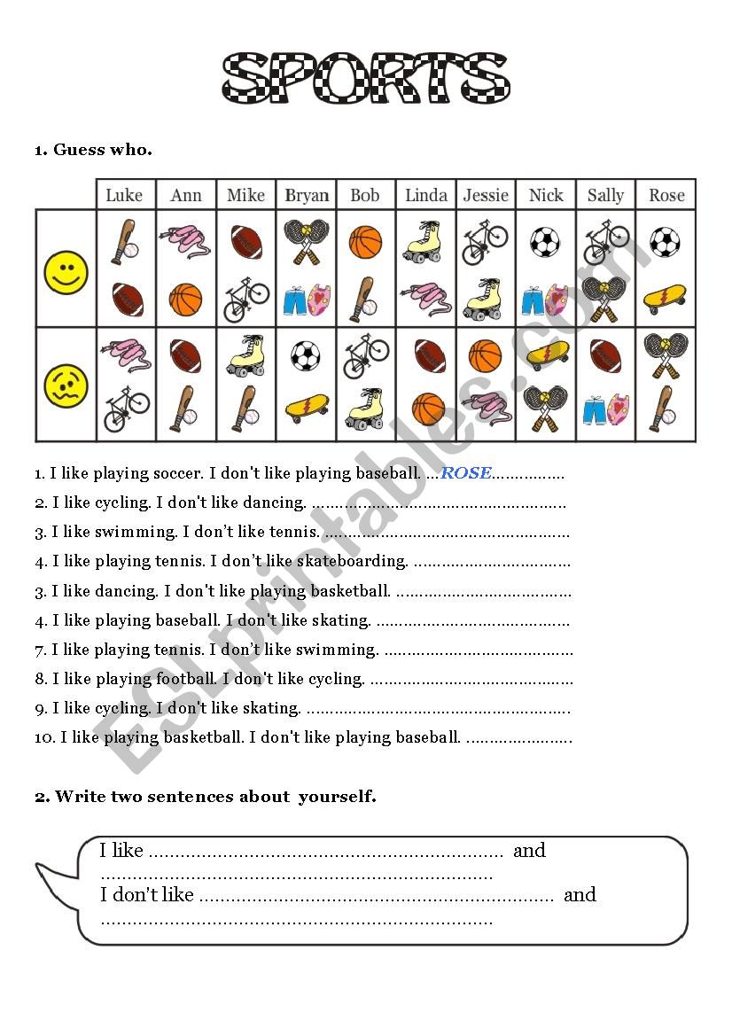 spin school things worksheet