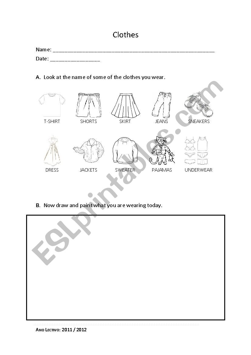 Clothes worksheet