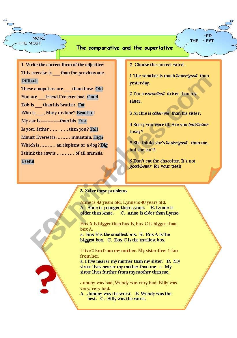 comparative and superlative worksheet