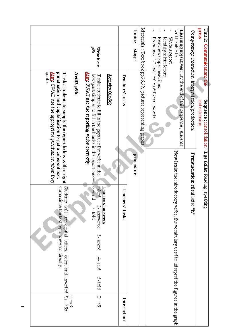 lesson plan worksheet