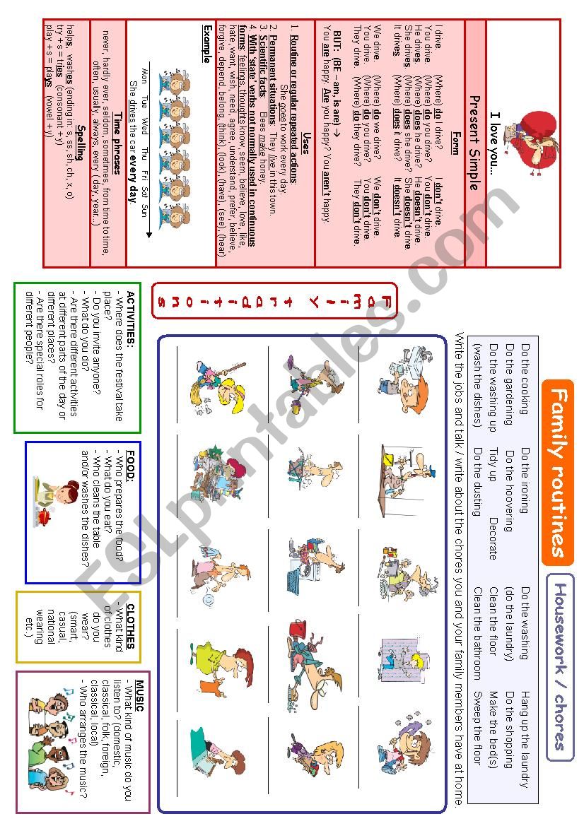 Present Simple - Daily chores and family traditions