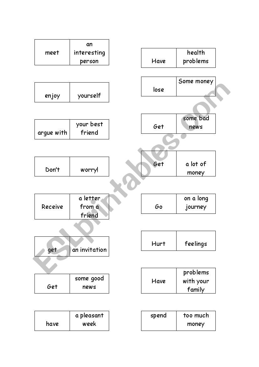 match the word groups worksheet
