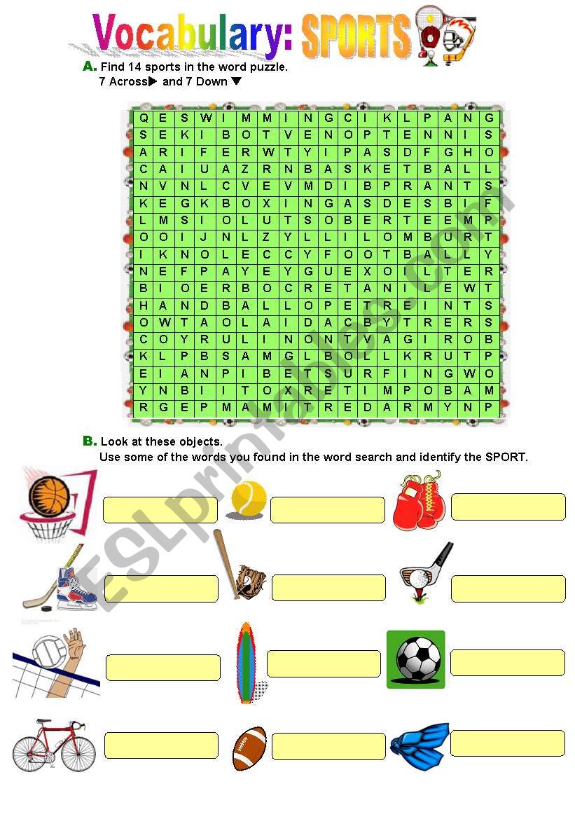 Sports worksheet