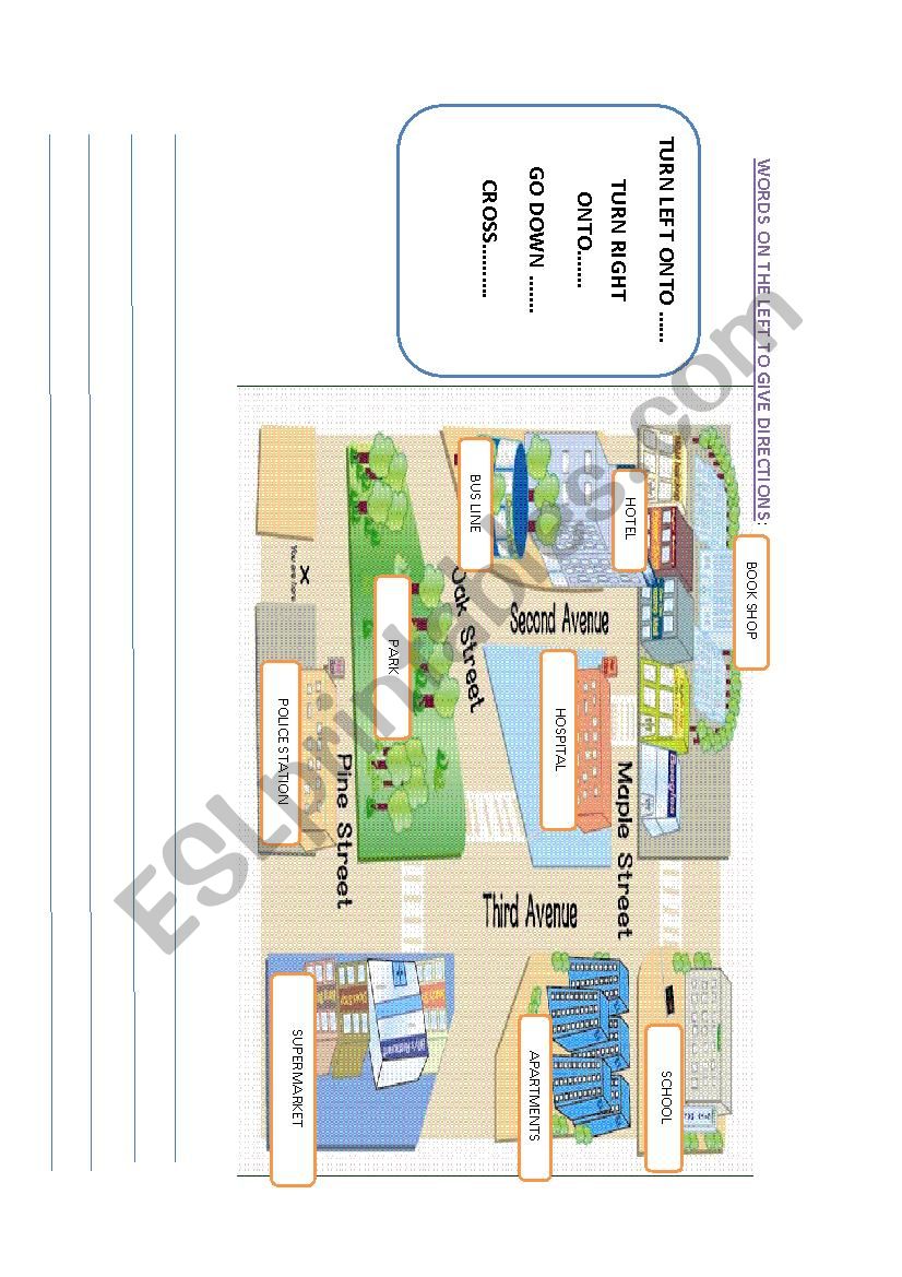 Giving directions worksheet