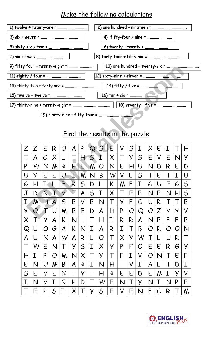 Maths fun worksheet