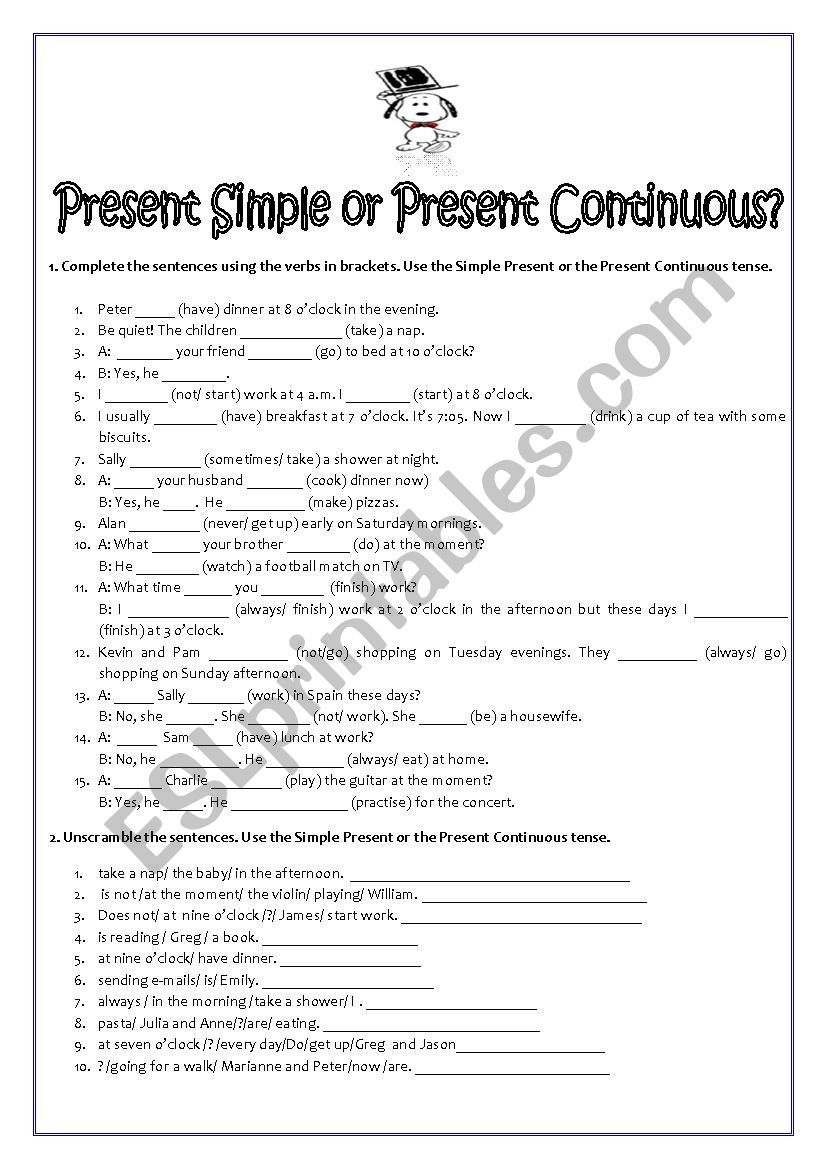 Simple Present or Present Continuous?