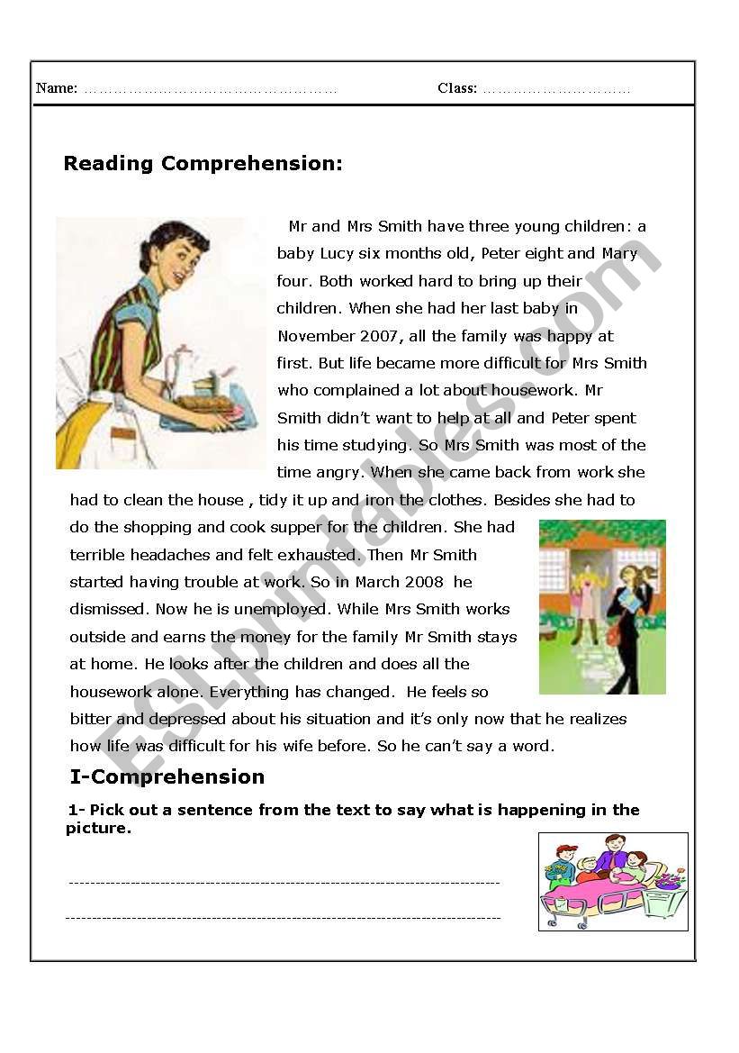 Housework worksheet