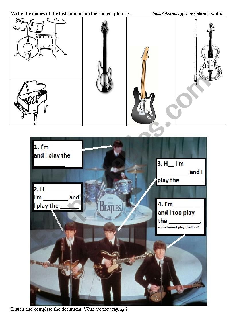 Greetings by the Beatles worksheet