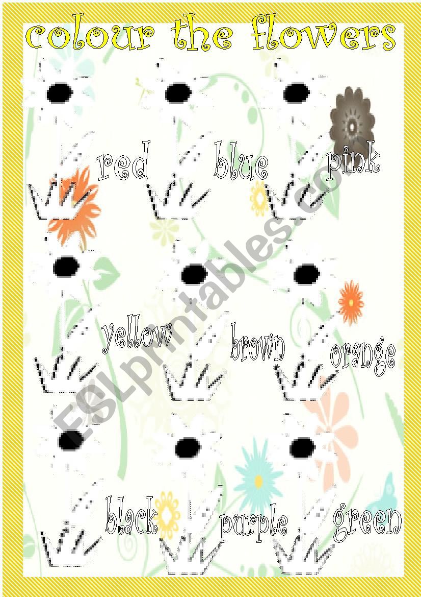 colour the flowers worksheet