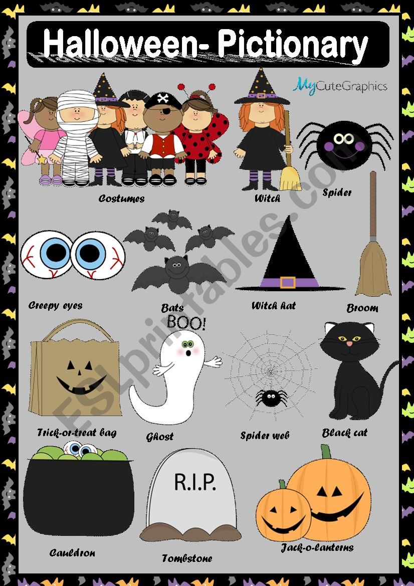 HALLOWEEN - PICTIONARY worksheet