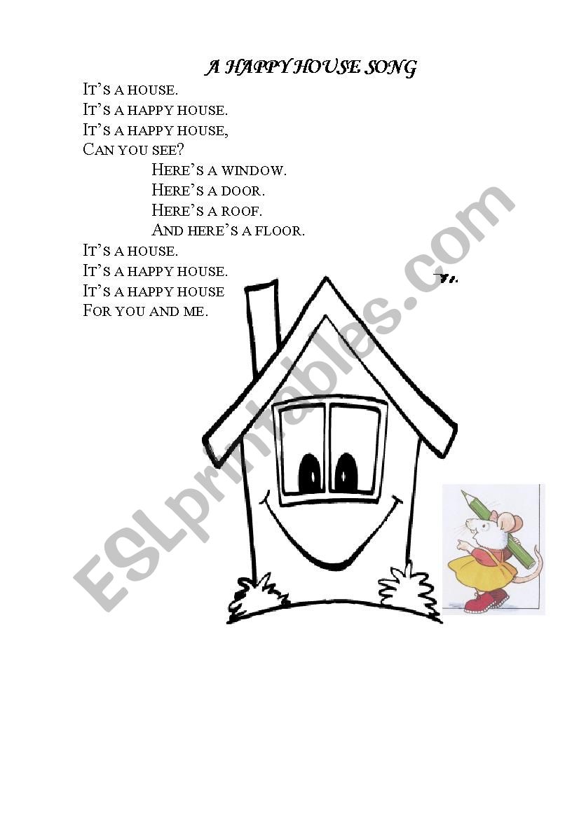 A happy house chant worksheet