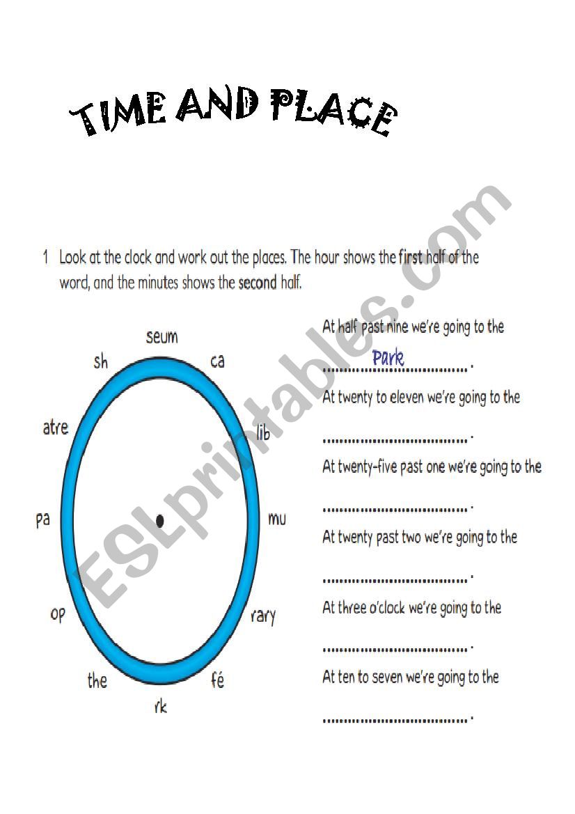 Telling the time worksheet