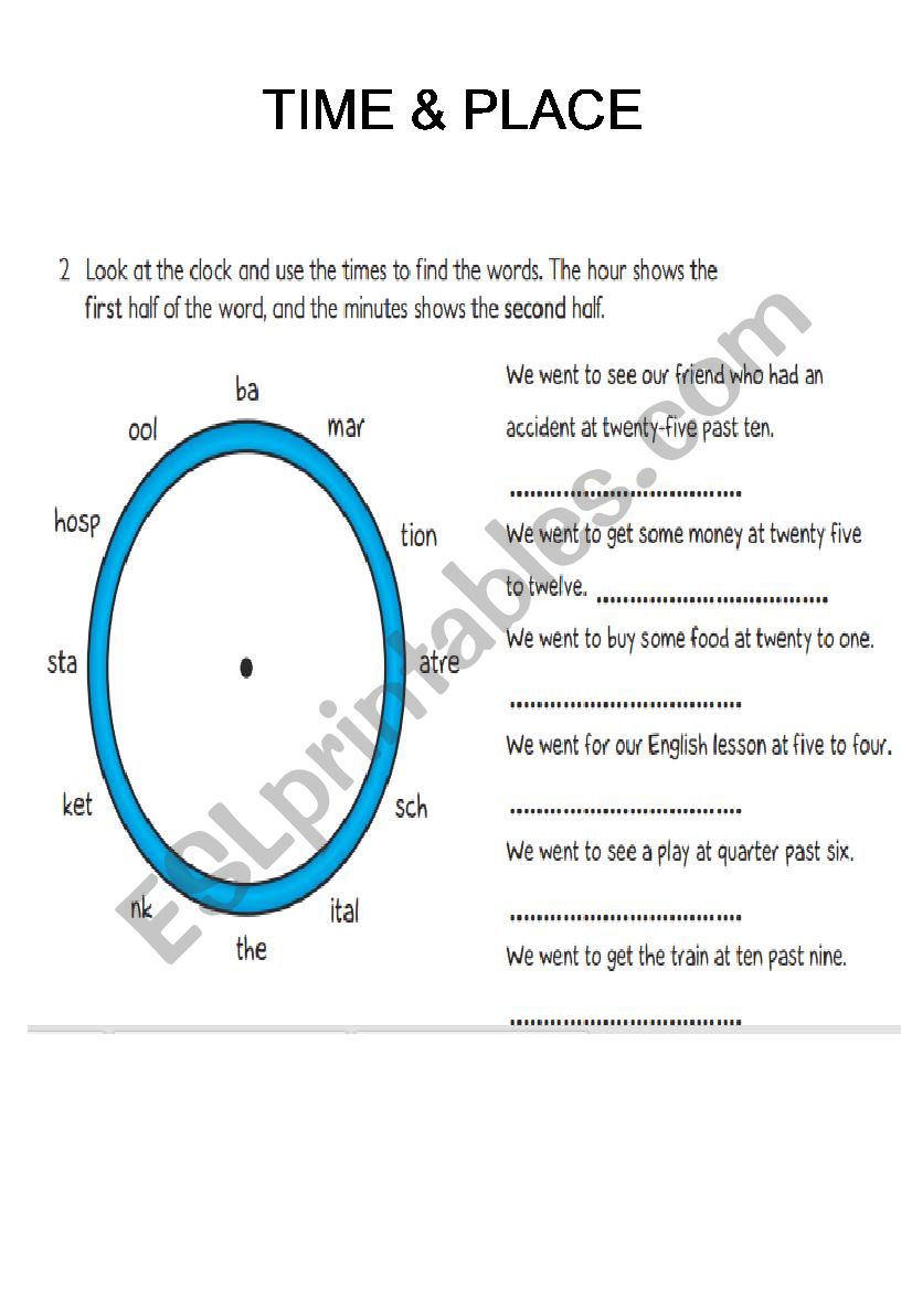 Telling the time worksheet