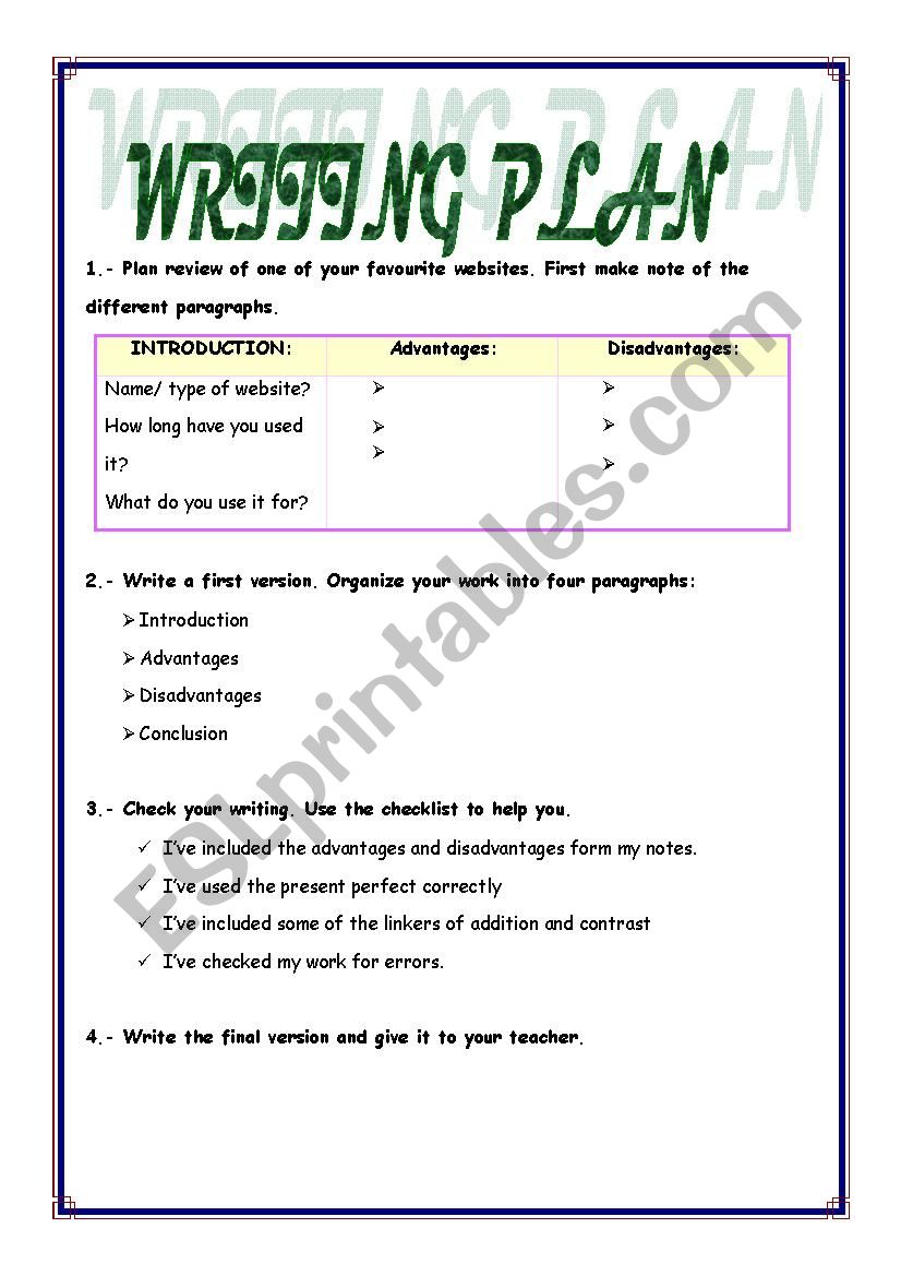 website review  worksheet