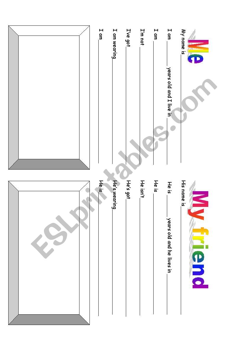 Personal description worksheet