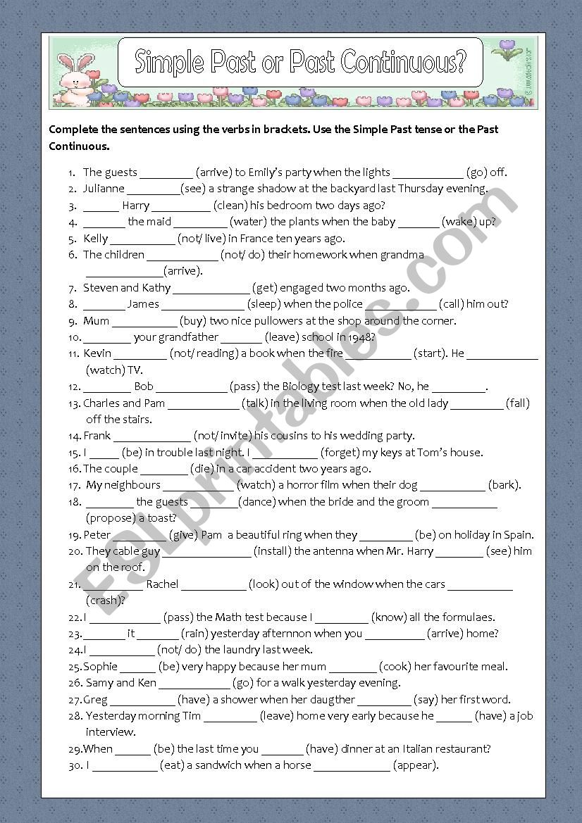 Simple Past or Past Continuous