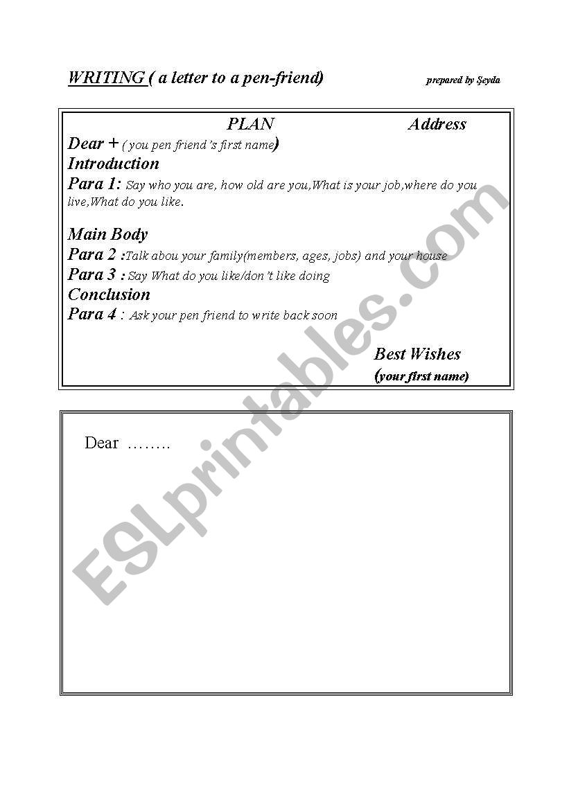 writing for elementary worksheet