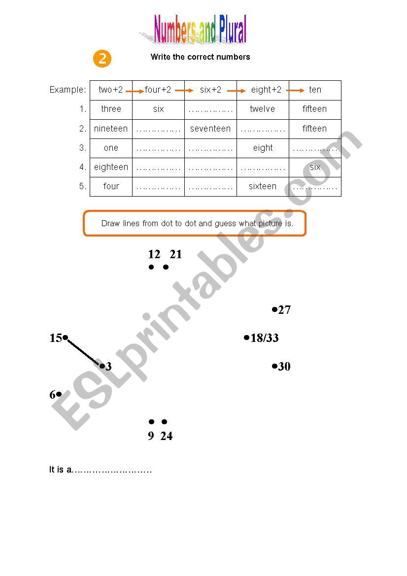 Numbers worksheet