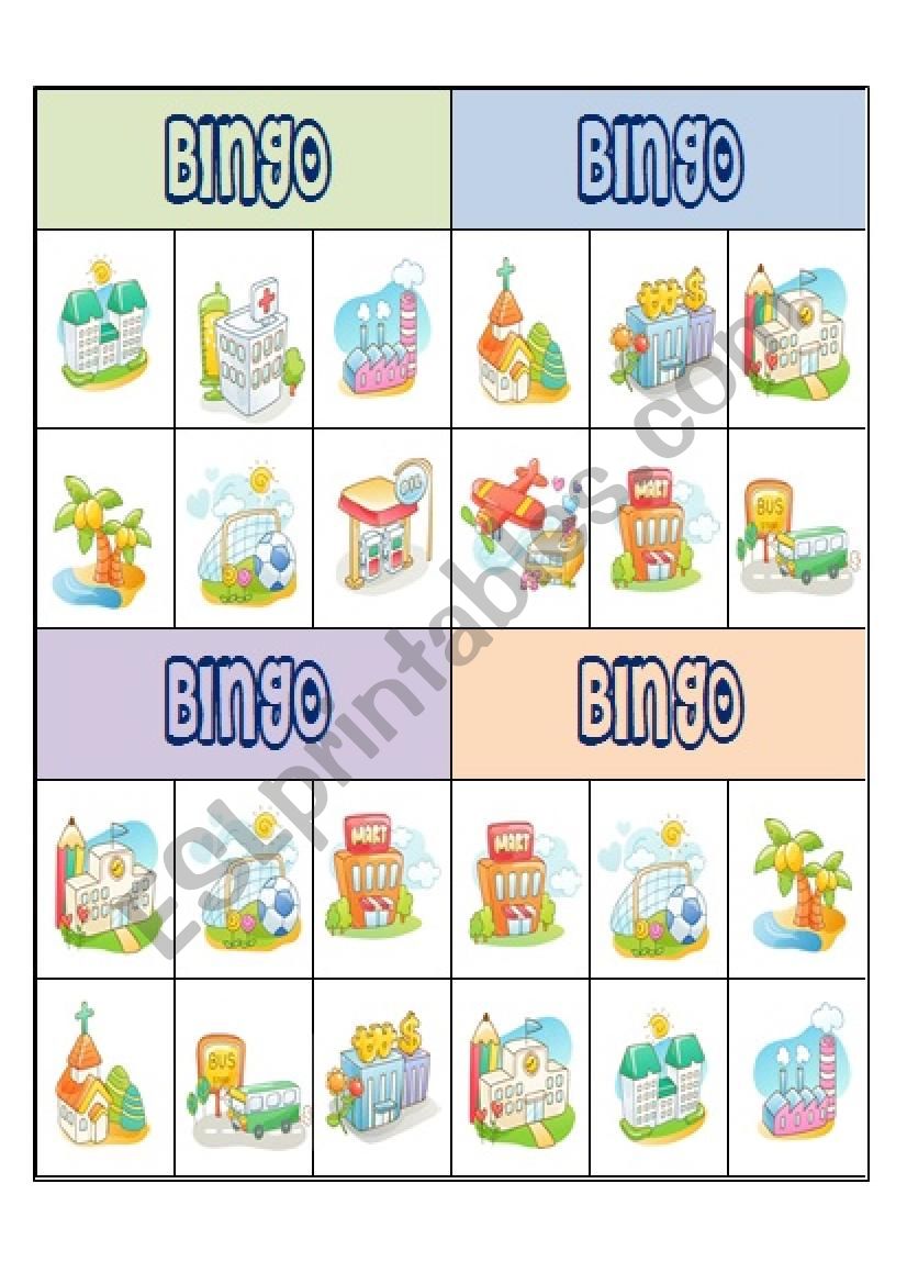 PLACES BINGO CARD 2 worksheet