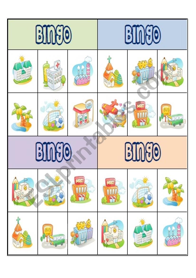 PLACES BINGO CARD 2 worksheet