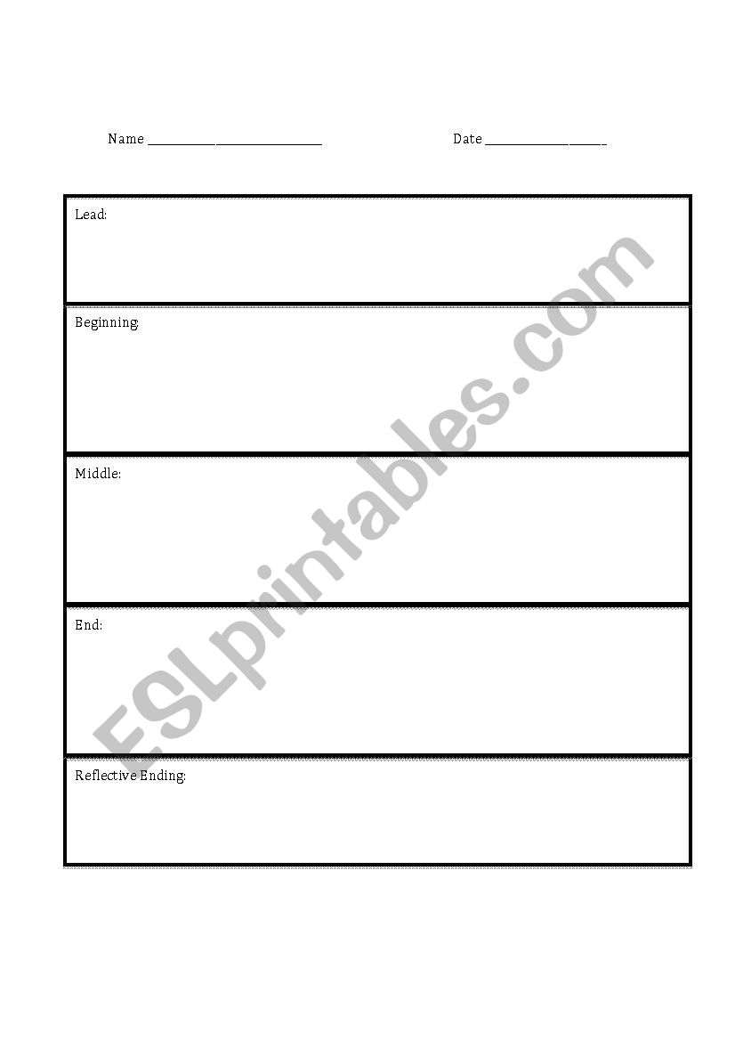 Beginning, Middle and End Story Organizer and Story Arc Mountain - includes checklist