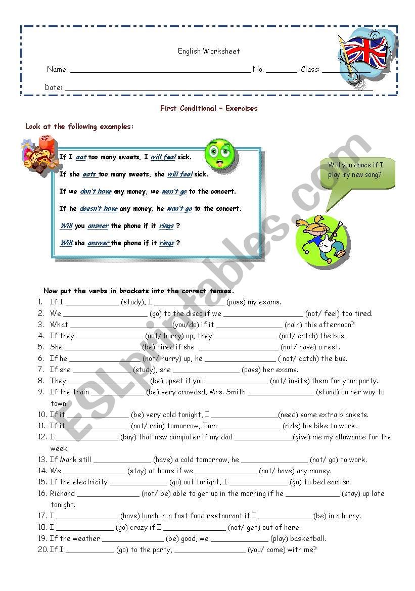 First Conditional - exercises worksheet