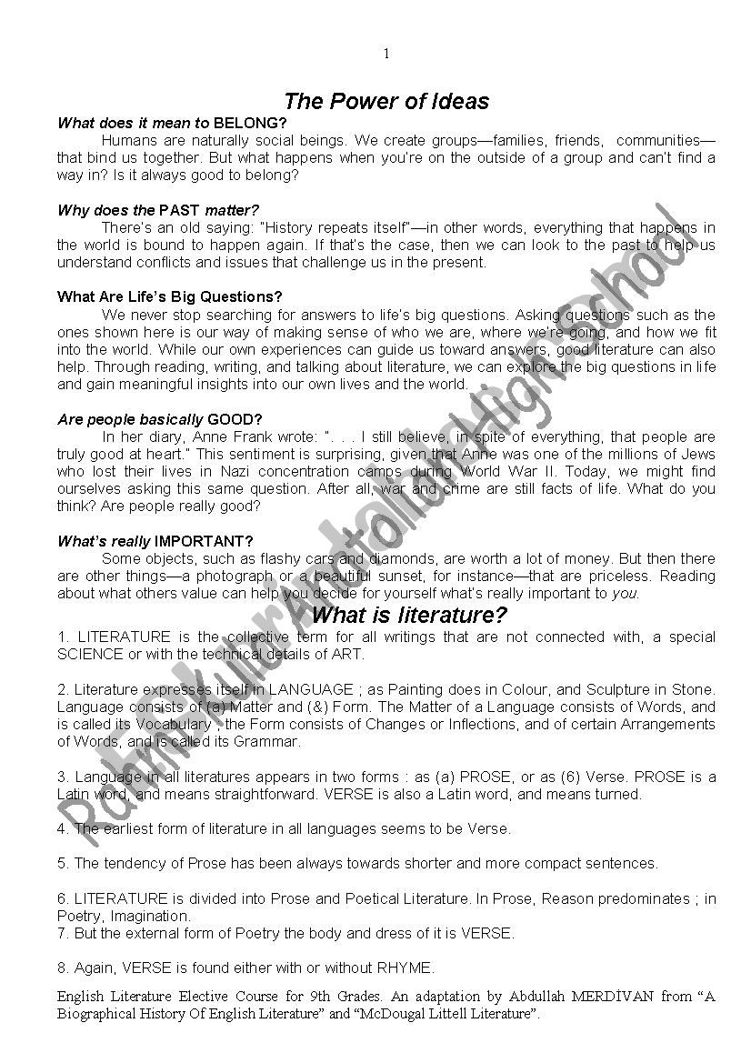 english-literature-for-grades-9-in-turkey-esl-worksheet-by-rkal