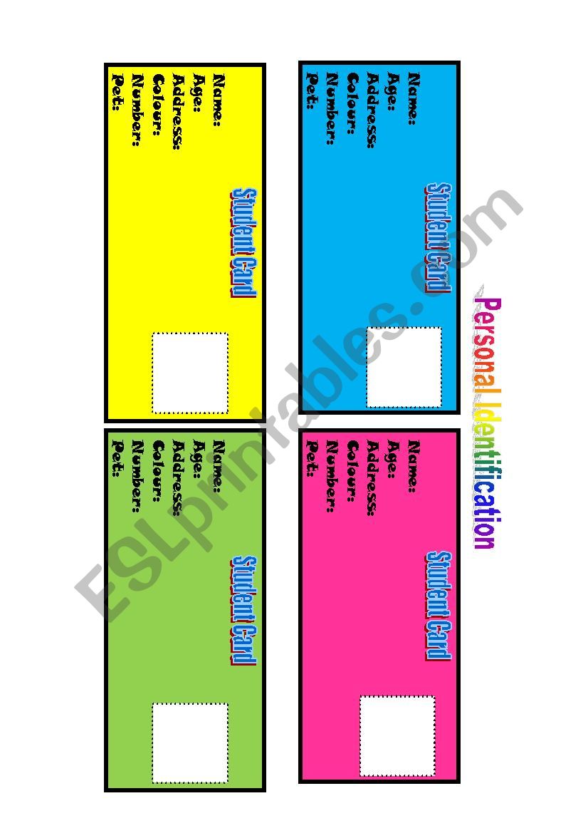 Personal Identification ID cards