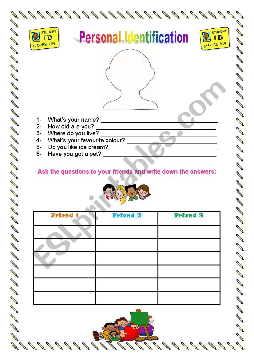 ID yourself!!! worksheet