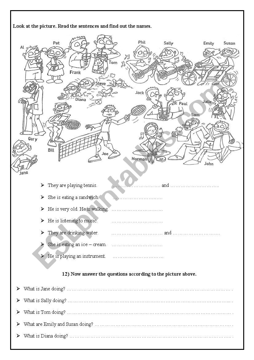 Present Continuous worksheet