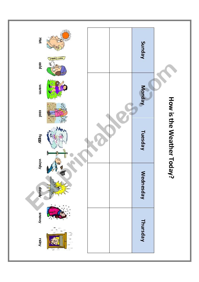 Weather Diary worksheet