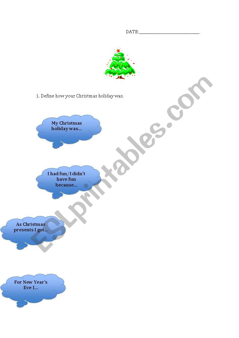 Post-Christmas time worksheet