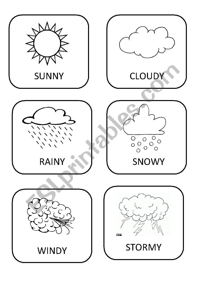 Weather cards worksheet