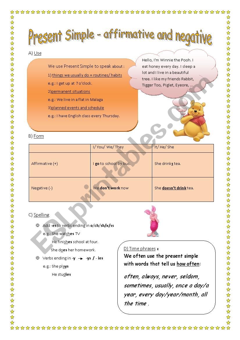 Present Simple Affirmative and negative 1