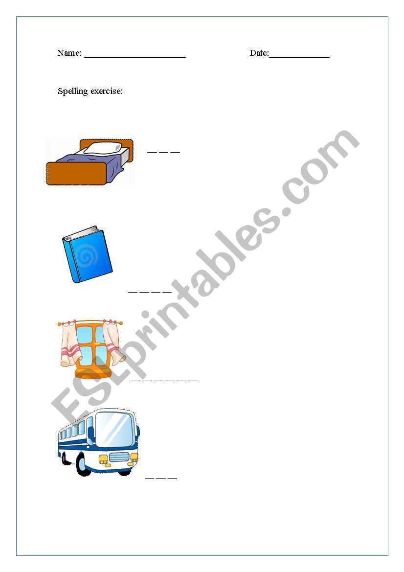 Spelling Activity worksheet